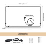 40*24 LED Lighted Bathroom Wall Mounted Mirror with High Lumen+Anti-Fog Separately Control - 40*24