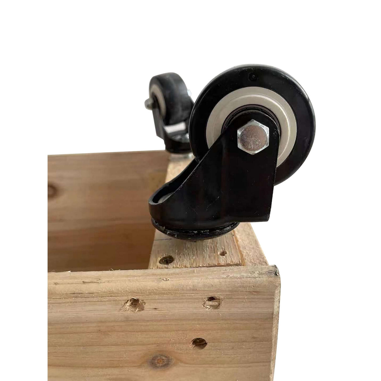 40inx12inx24in Solid Wood Rolling Planter Barrier - 1pc