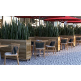 40inx12inx24in Solid Wood Rolling Planter Barrier - 1pc
