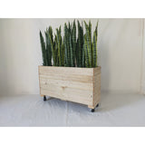 40inx12inx24in Solid Wood Rolling Planter Barrier - 1pc