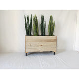 40inx12inx24in Solid Wood Rolling Planter Barrier - 1pc
