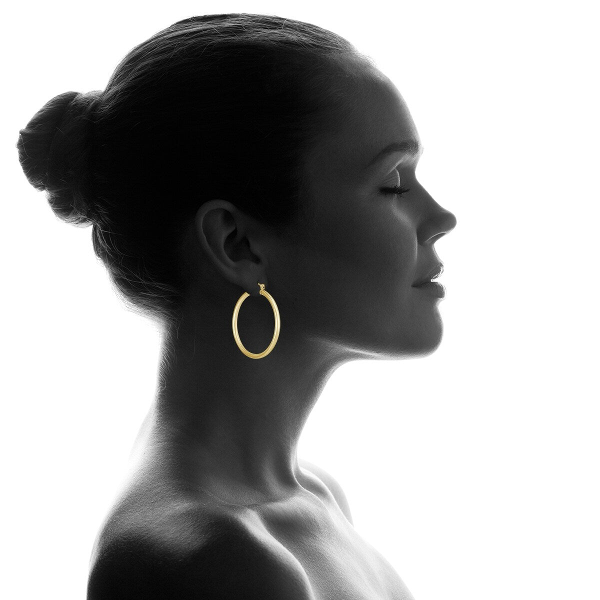 Marquee Jewels 40mm 14K Yellow Gold Filled Hoop Earrings
