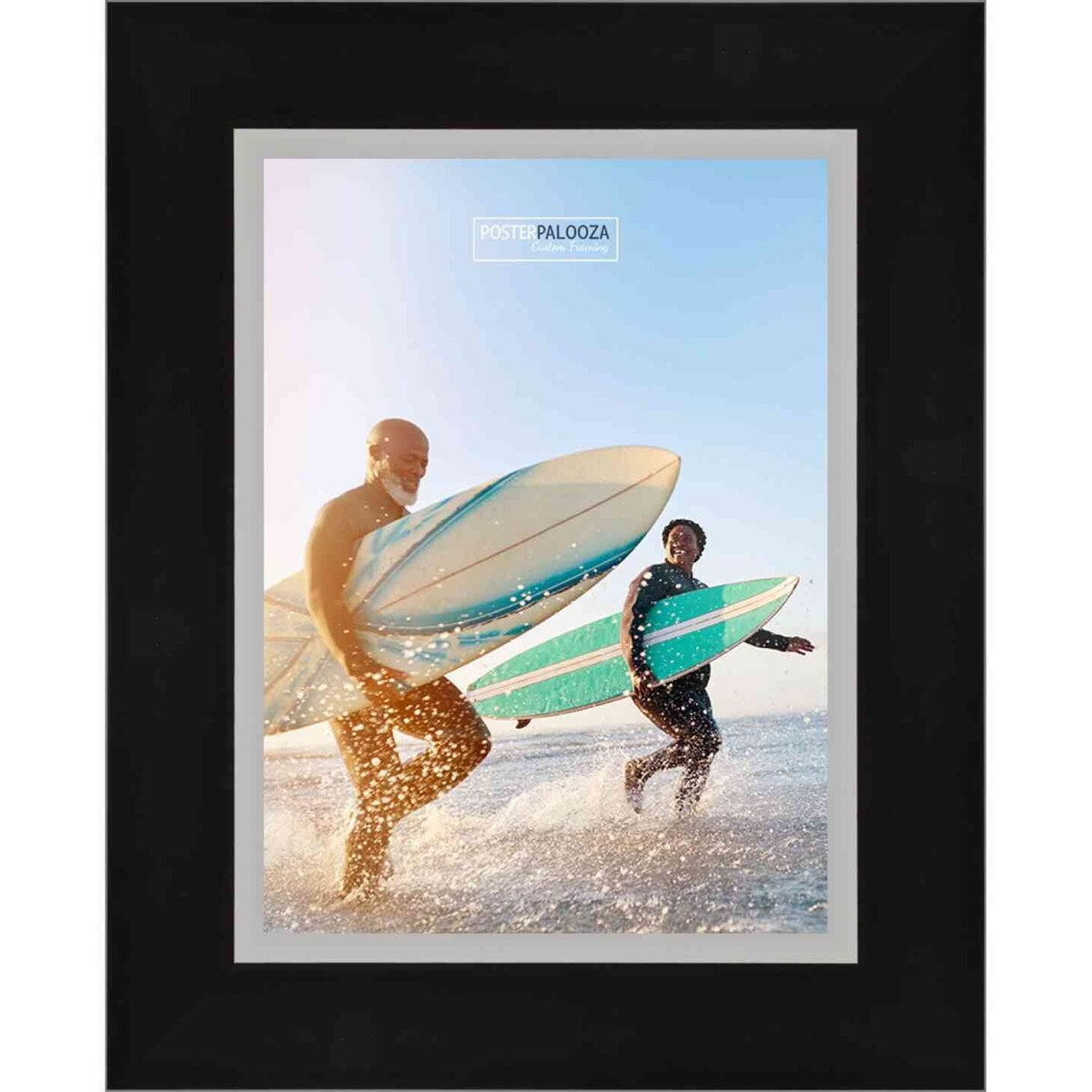 40x20 Contemporary Silver Complete Wood Panoramic Frame with UV Acrylic, Foam Board Backing, & Hardware