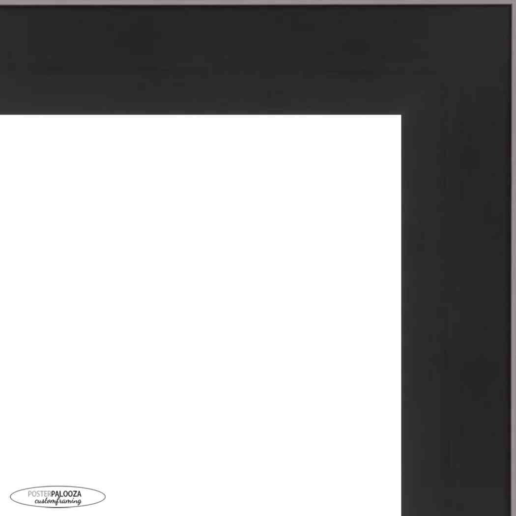 40x27 Contemporary Black Wood Picture Frame with UV Acrylic, Foam Board Backing, & Hardware