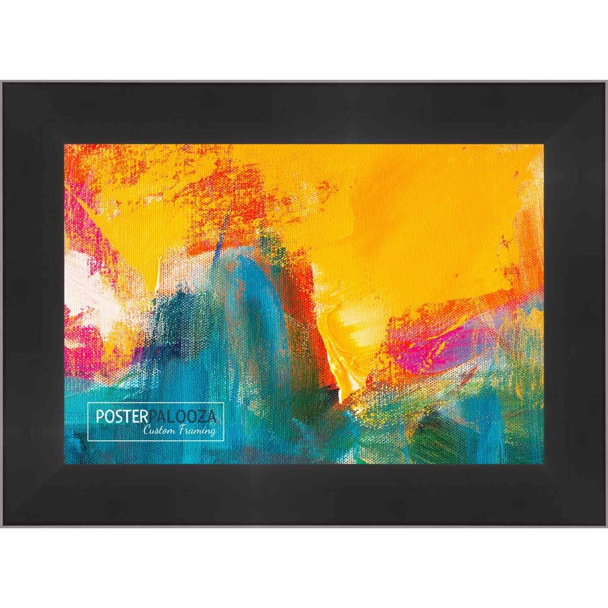 40x27 Contemporary Black Wood Picture Frame with UV Acrylic, Foam Board Backing, & Hardware