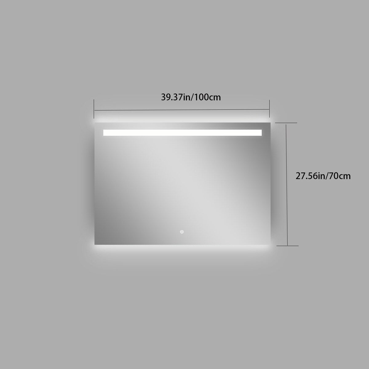 40x28 Inch Anti-Fog Dimmable Single touch mark Bathroom Vanity Mirror - 40*28in