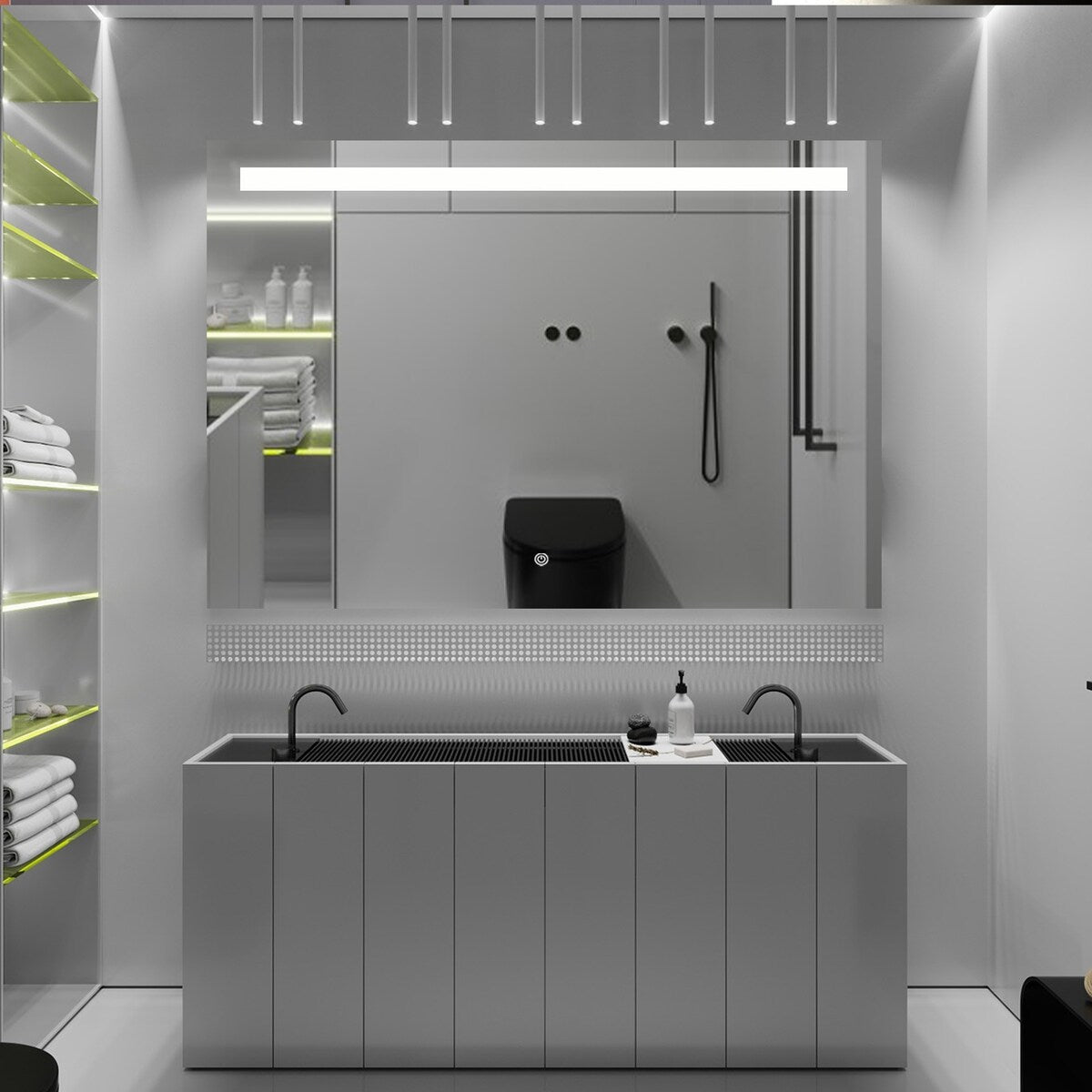 40x28 Inch Anti-Fog Dimmable Single touch mark Bathroom Vanity Mirror - 40*28in