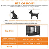 41 inch Chew Proof Extra Large Dog Crate w/Removable Trays, 2 Door, Lockable Wheels for Large Medium Dog