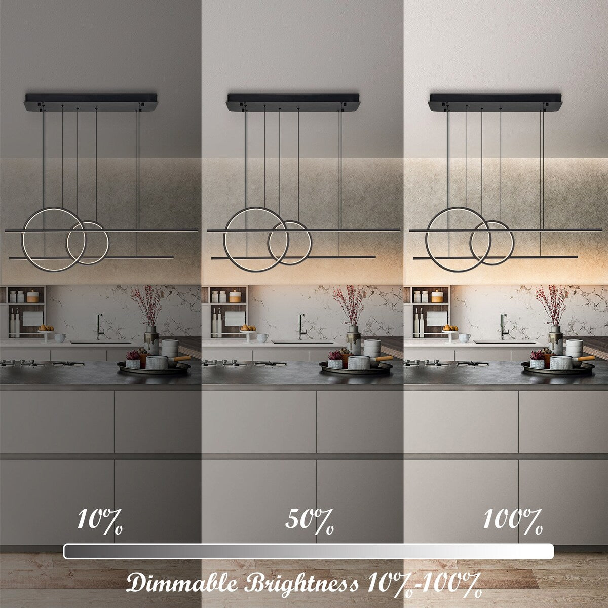 41.34 in. Integrated LED Modern Kitchen Island Linear Pendant Light