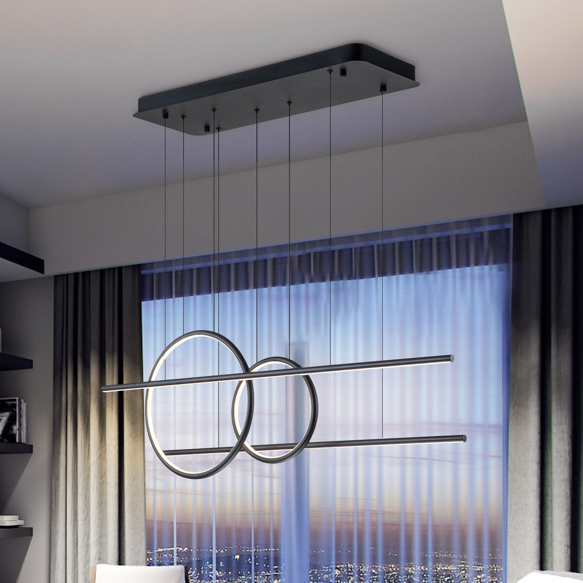 41.34 in. Integrated LED Modern Kitchen Island Linear Pendant Light