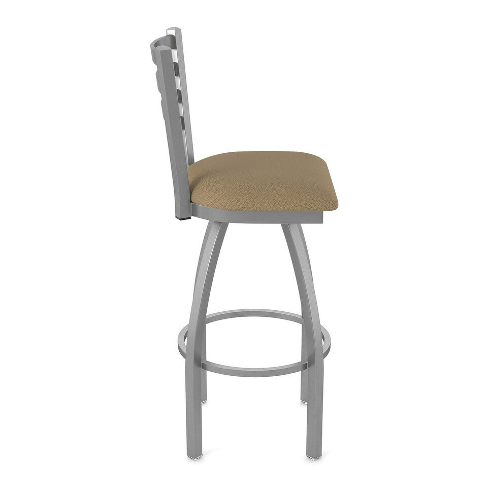 410 Jackie Stainless Steel 36" Swivel Bar Stool w/ Canter Thatch Seat - 19x19x50