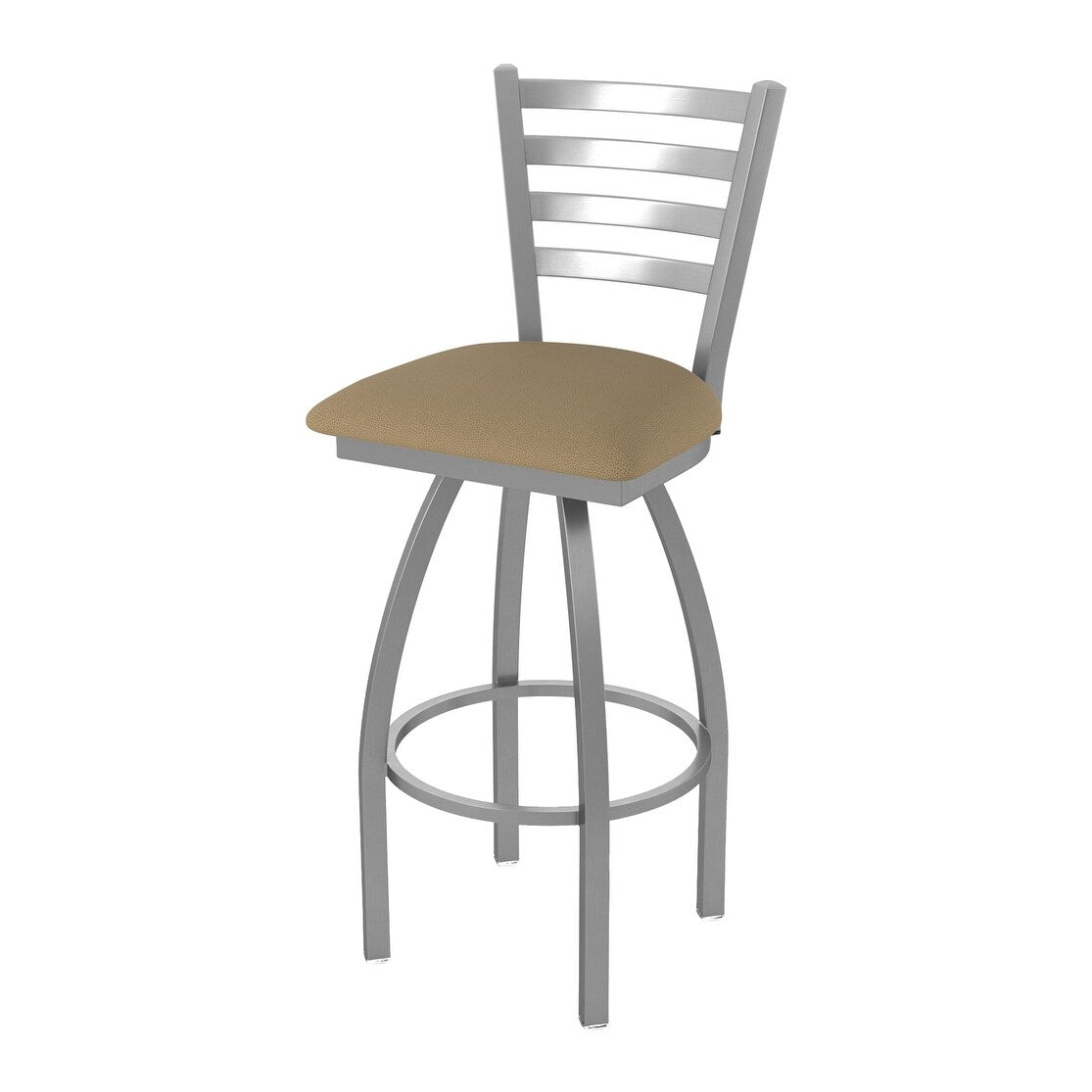 410 Jackie Stainless Steel 36" Swivel Bar Stool w/ Canter Thatch Seat - 19x19x50