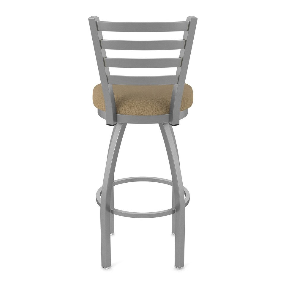 410 Jackie Stainless Steel 36" Swivel Bar Stool w/ Canter Thatch Seat - 19x19x50