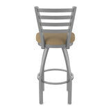 410 Jackie Stainless Steel 36" Swivel Bar Stool w/ Canter Thatch Seat - 19x19x50