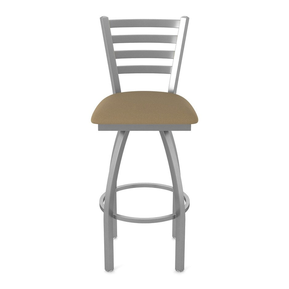 410 Jackie Stainless Steel 36" Swivel Bar Stool w/ Canter Thatch Seat - 19x19x50