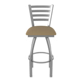 410 Jackie Stainless Steel 36" Swivel Bar Stool w/ Canter Thatch Seat - 19x19x50