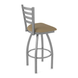 410 Jackie Stainless Steel 36" Swivel Bar Stool w/ Canter Thatch Seat - 19x19x50