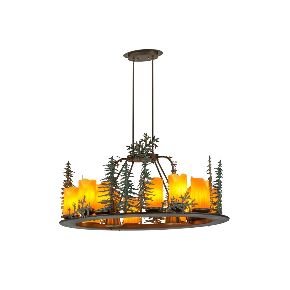 42 Inch l tall pines 27 lt oblong Chandelier