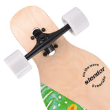 42 in. Green Longboard Skateboard Drop Through Deck Complete Maple Cruiser Freestyle, Camber Concave