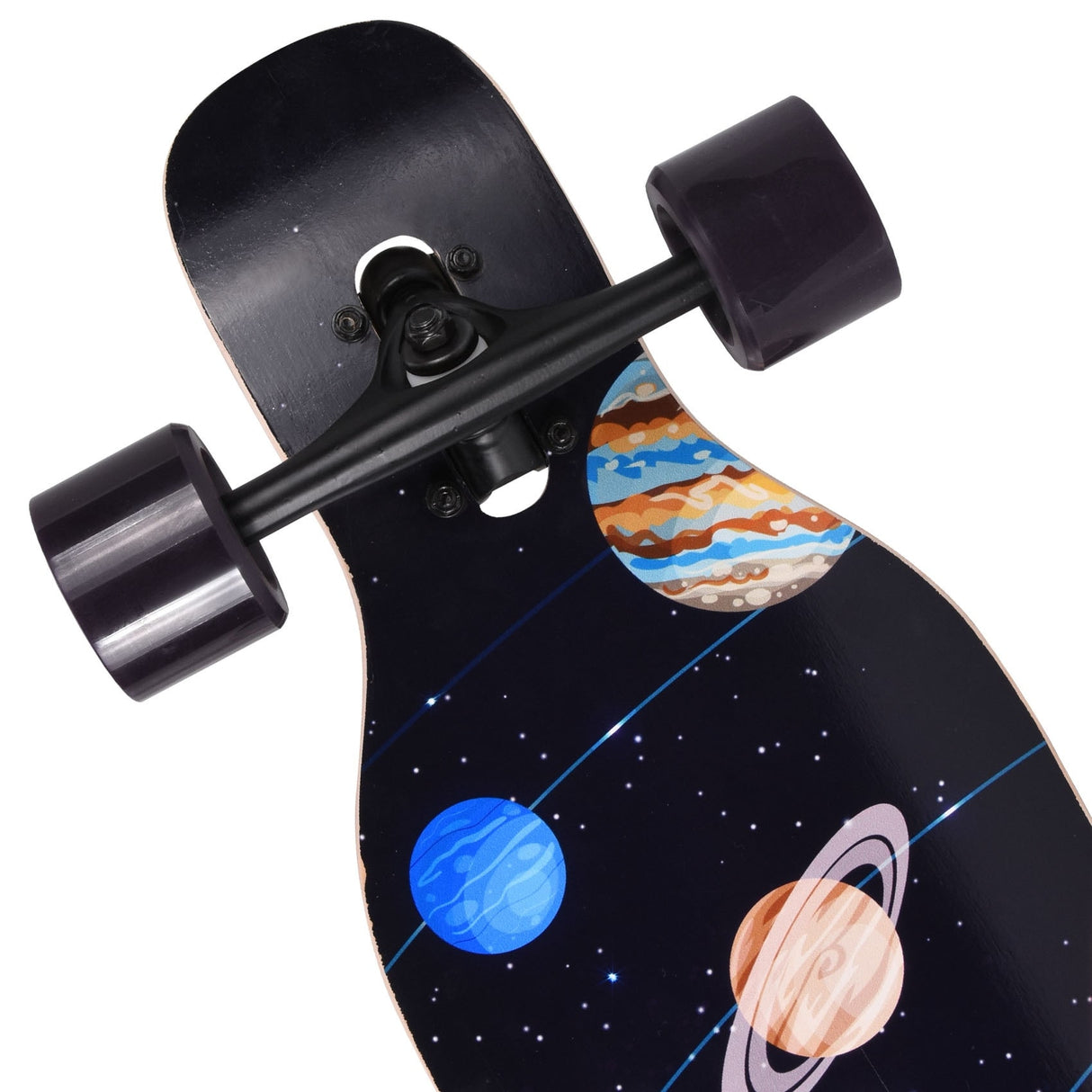 42 in. Planet Longboard Skateboard Drop Through Deck Complete Maple Cruiser Freestyle, Camber Concave