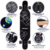 42 in. Planet Longboard Skateboard Drop Through Deck Complete Maple Cruiser Freestyle, Camber Concave