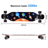 42 in. Planet Longboard Skateboard Drop Through Deck Complete Maple Cruiser Freestyle, Camber Concave