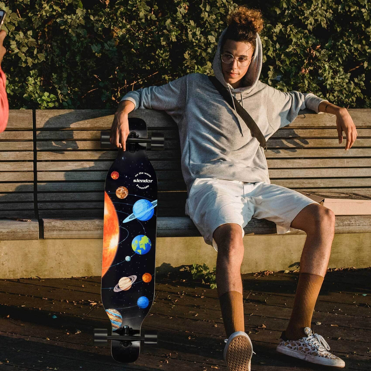 42 in. Planet Longboard Skateboard Drop Through Deck Complete Maple Cruiser Freestyle, Camber Concave