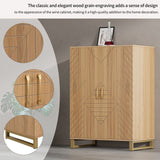 42.5" Modern Carved Home Bar Cabinet with Storage