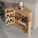 42.5" Modern Carved Home Bar Cabinet with Storage