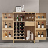 42.5" Modern Carved Home Bar Cabinet with Storage