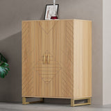 42.5" Modern Carved Home Bar Cabinet with Storage
