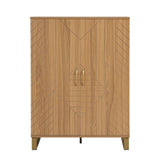 42.5" Modern Carved Home Bar Cabinet with Storage