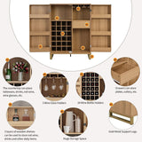 42.5" Modern Carved Home Bar Cabinet with Storage