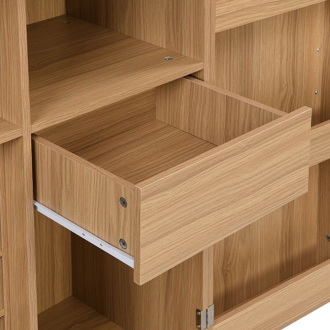 42.5" Modern Carved Home Bar Cabinet with Storage