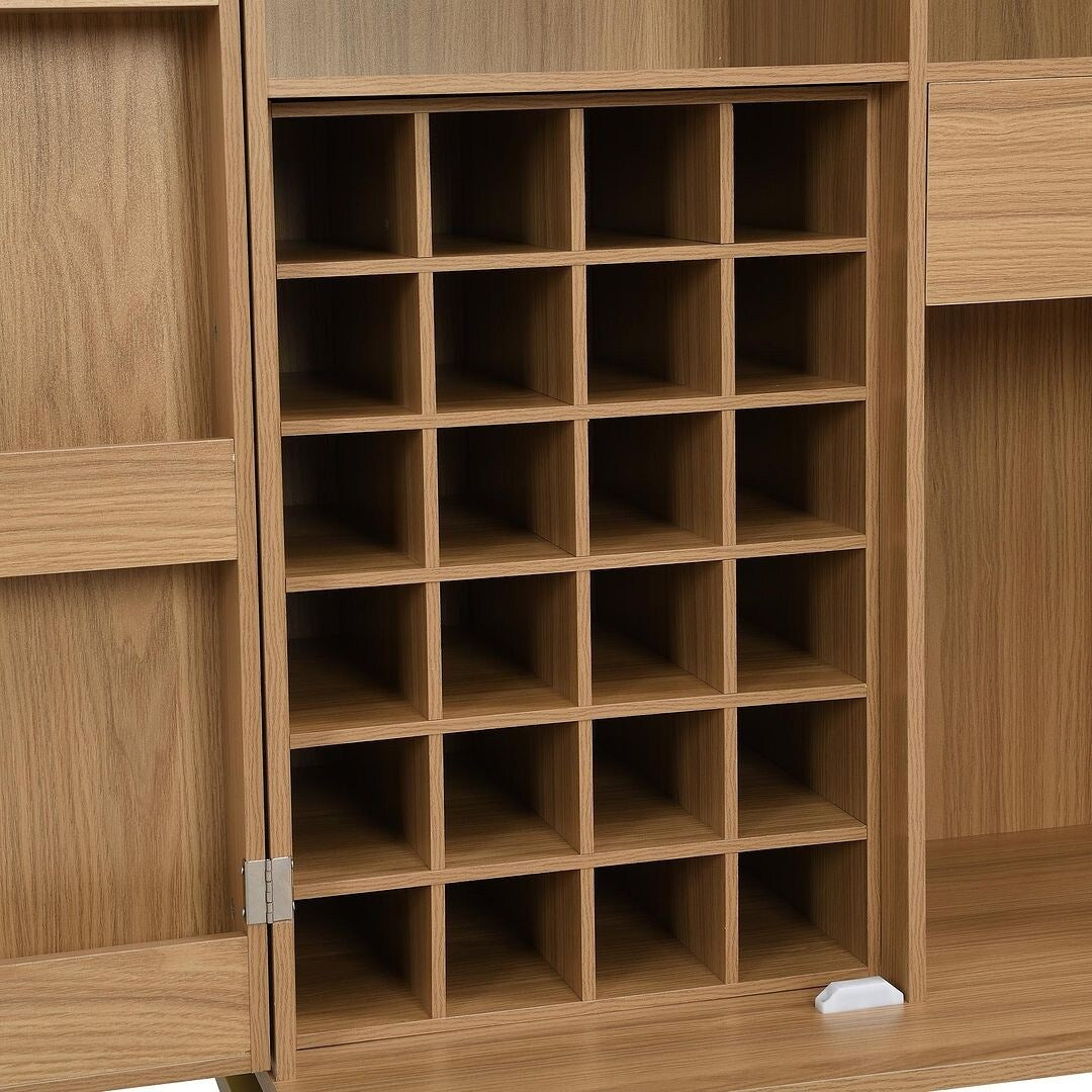 42.5" Modern Carved Home Bar Cabinet with Storage