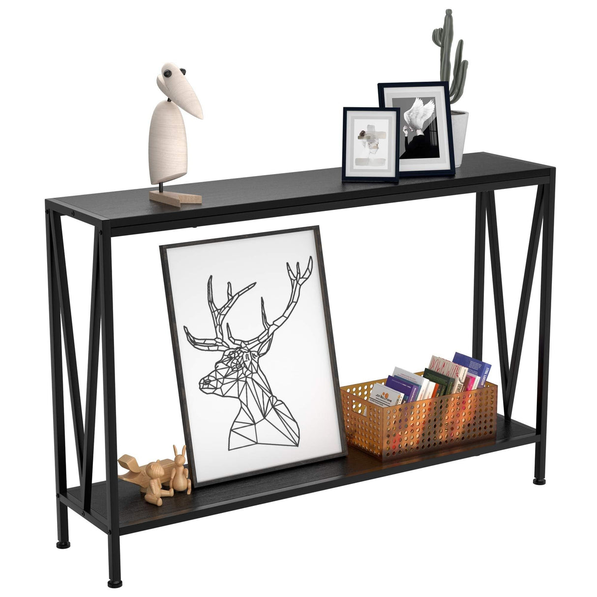 42.9" Grey Entryway Table with Storage