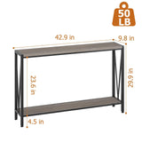 42.9" Grey Entryway Table with Storage