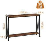 42.9" Grey Entryway Table with Storage