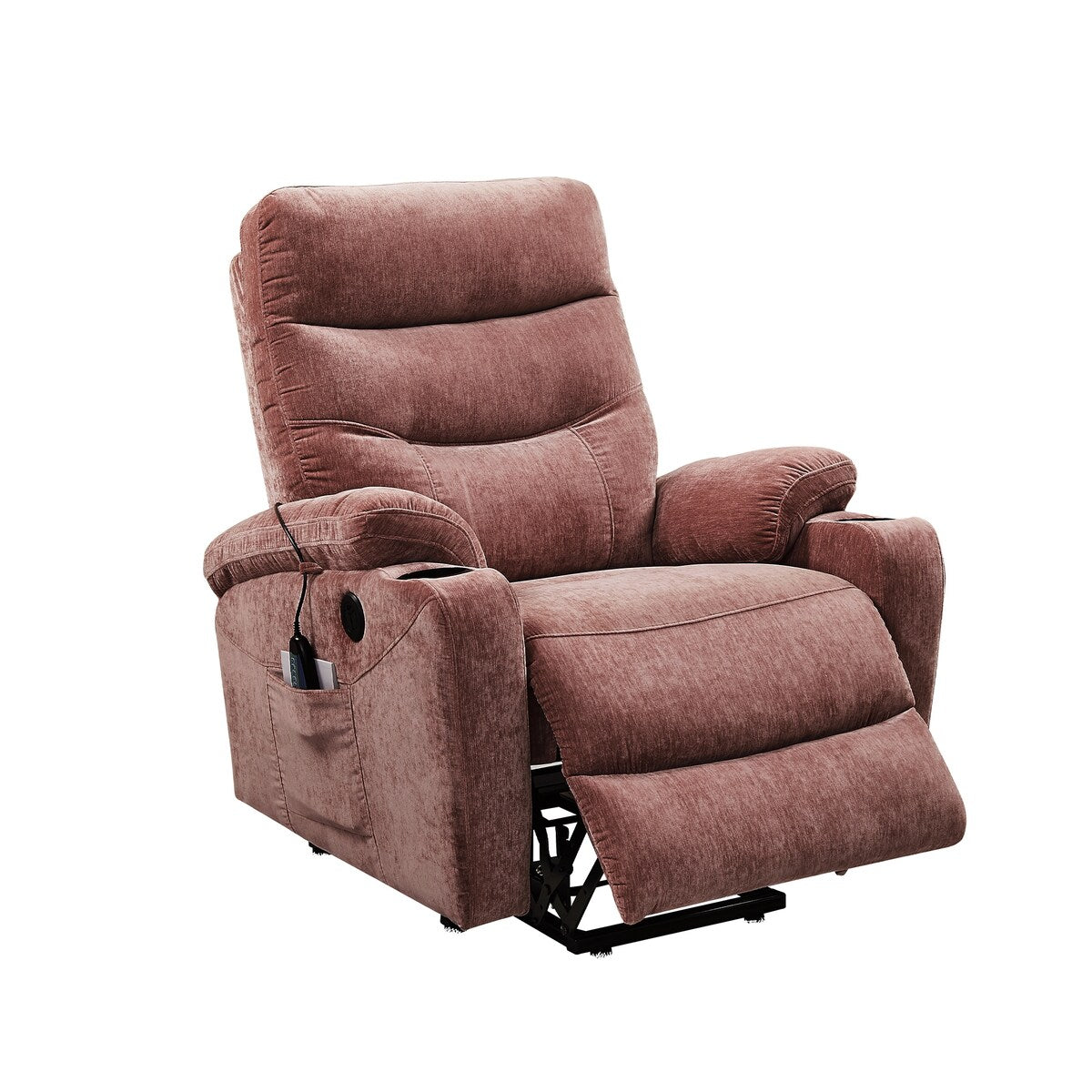 42" Electric Power Lift Recliner Sofa with Massage and Heat, 3 Positions, 2 Side Pockets, Cup Holder, Usb Ports, Single Sofa