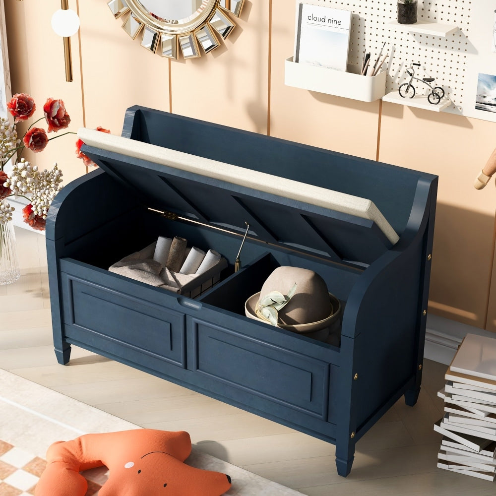 42" Rustic Style Solid wood Entryway Multifunctional Storage Bench