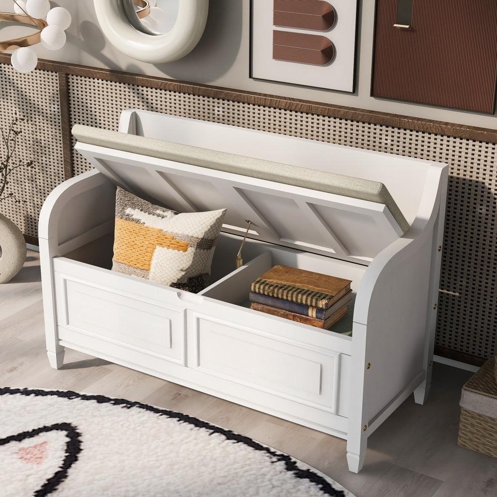 42" Rustic Style Solid wood Entryway Multifunctional Storage Bench