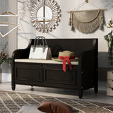42" Rustic Style Solid wood Entryway Multifunctional Storage Bench