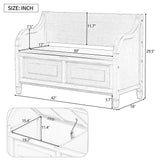 42" Rustic Style Solid wood Entryway Multifunctional Storage Bench