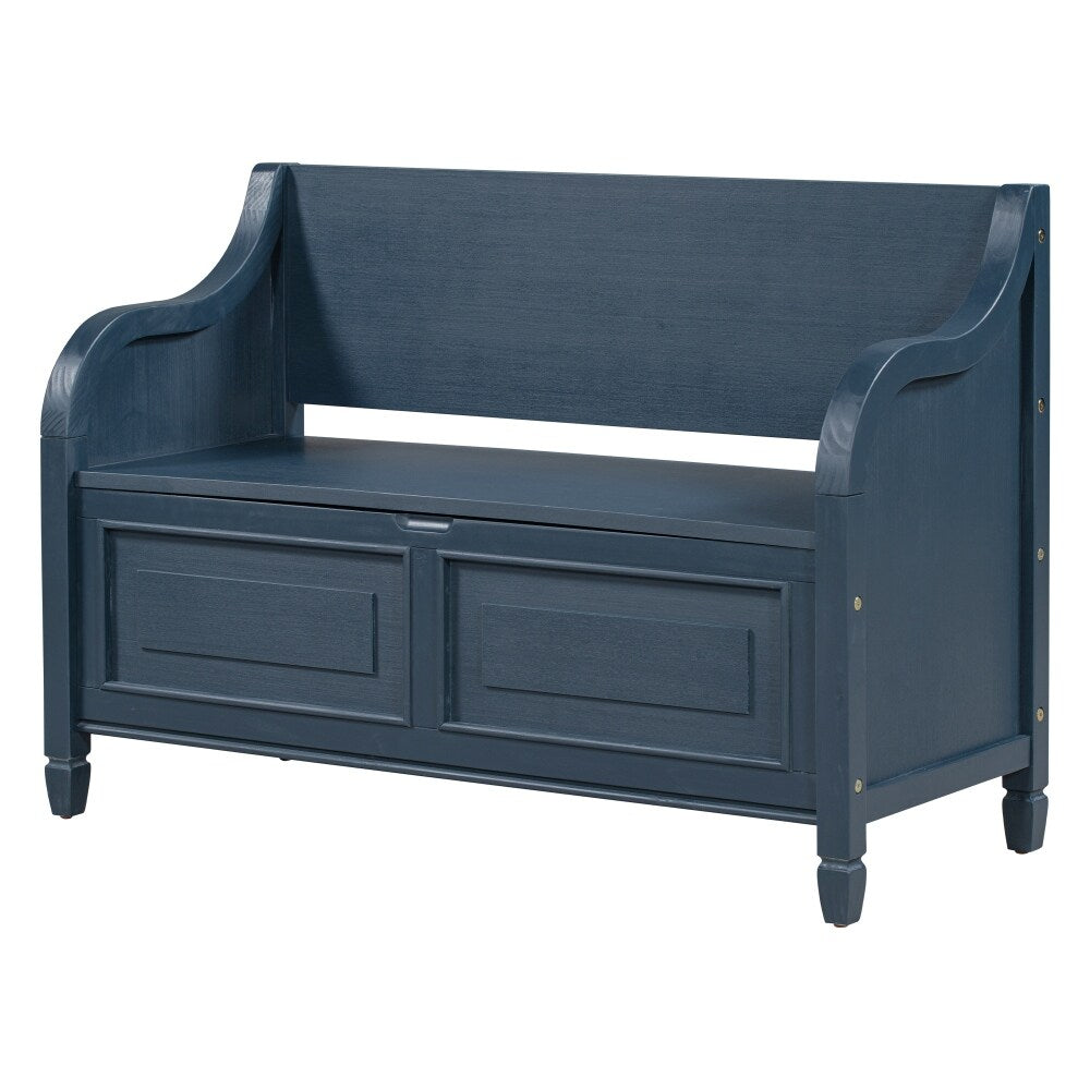 42" Rustic Style Solid wood Entryway Multifunctional Storage Bench