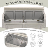42" Rustic Style Solid wood Entryway Multifunctional Storage Bench