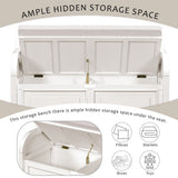 42" Rustic Style Solid wood Entryway Multifunctional Storage Bench