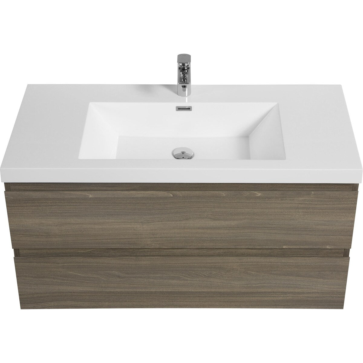 42"Bathroom Vanity with Sink,Modern Wall-Mounted Bathroom Storage Vanity Cabinet with Resin Top Basin and Soft Close Drawers