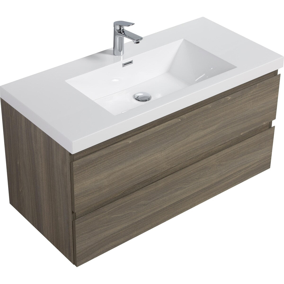 42"Bathroom Vanity with Sink,Modern Wall-Mounted Bathroom Storage Vanity Cabinet with Resin Top Basin and Soft Close Drawers