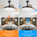 Cusp Barn 42" Retractable Ceiling Fan with Lights and Remote 3-Blade CCT Dimmable LED Ceiling Light