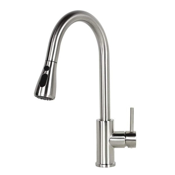 43-inch 16 Gauge Stainless Steel Brushed Nickel Double Bowl 60/40 Topmount Drop-in Zero Radius Kitchen Sink With Pull-Out Faucet